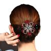 Acrylic Female Girls Rhinestone Hair Claw Flower Duckbill Clip Ponytail Holder Hair Accessories