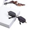 Vintage Rim-Free Rectangle Sunglasses for Female UV 400 Protection Driving Use Sun Spectacles Summer Small Frames Eye Spectacles