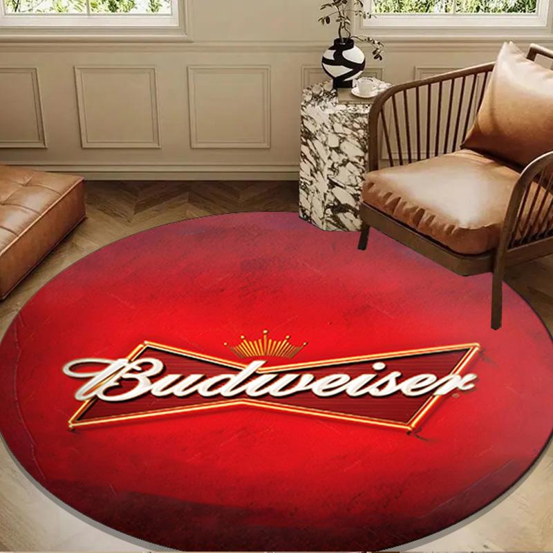 Budweiser Galaxy Bow Tie Round mat Home Decor, Chair rug For livingroom,Bedroom, doormat home decor Birthday Gift Christmas Gifts