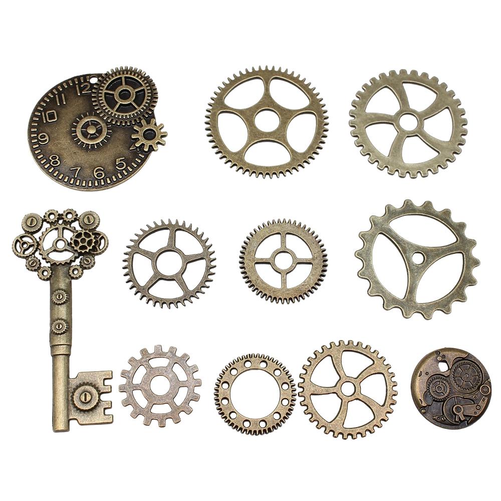 10pcs Big Size Alloy Charm Mechanical Steampunk Cogs & Gears Diy Accessories For DIY Jewelry Making