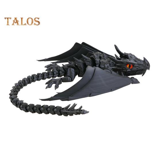 

3D Printed Articulated Dragon with Wings Fidget Dragon Toy with Flexible Jaw Winged Dragon Desktop Pet for Home Office Decor Stress Relief
