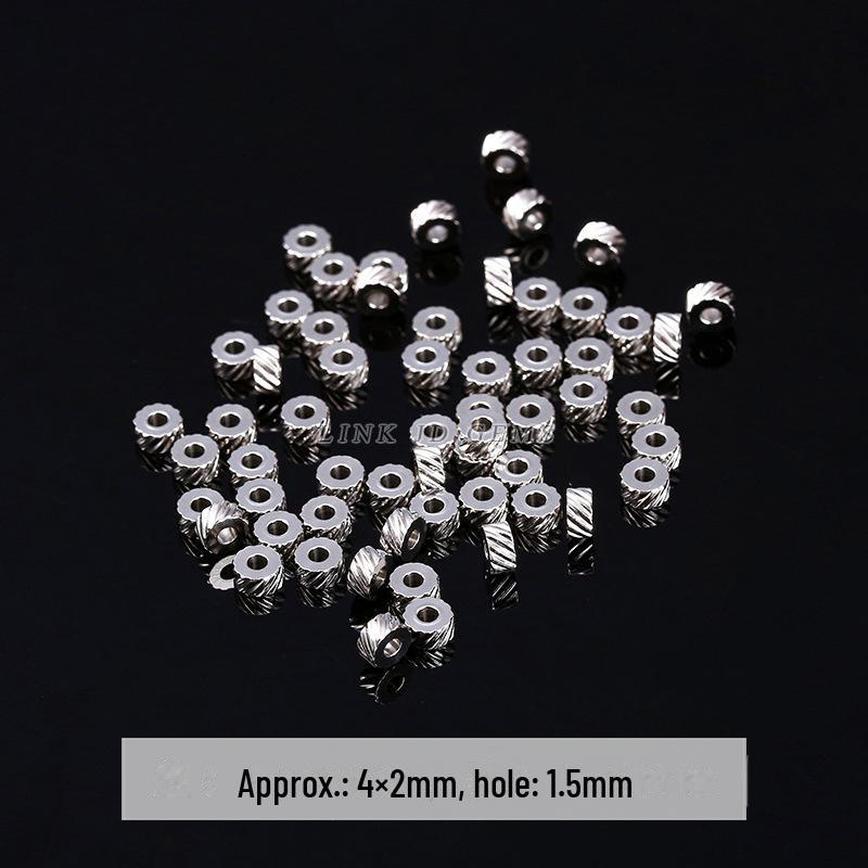 Jingde Stainless Steel Hammer Bamboo Tube Spacer Beads & O Buckle DIY Jewelry Accessories.