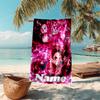 Personalized customized proof beach towel with Demon Slayer Tanjiro Kamado pattern - soft, absorbent, quick-drying, perfect swimming, camping&bathing
