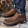 Fashion Men Winter Shoes 2024 New Outdoor Shoes Comfortable Male Rubber Soled Non-slip Leather Boots Leisure Walk Ankle Motocross Boots