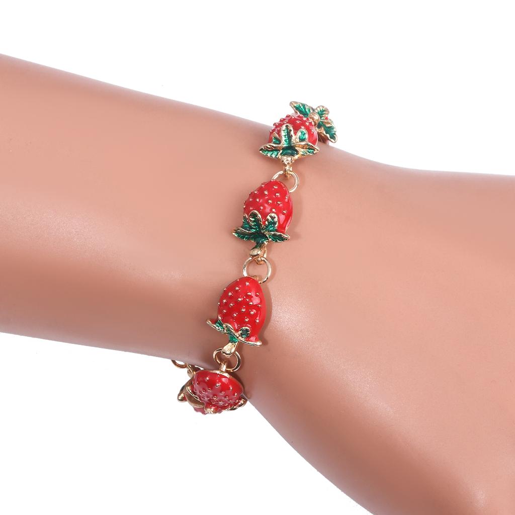 Braccialetto Creativo alla Fragola Bracciale Frutta Carino per Gioielli da Donna Regalo