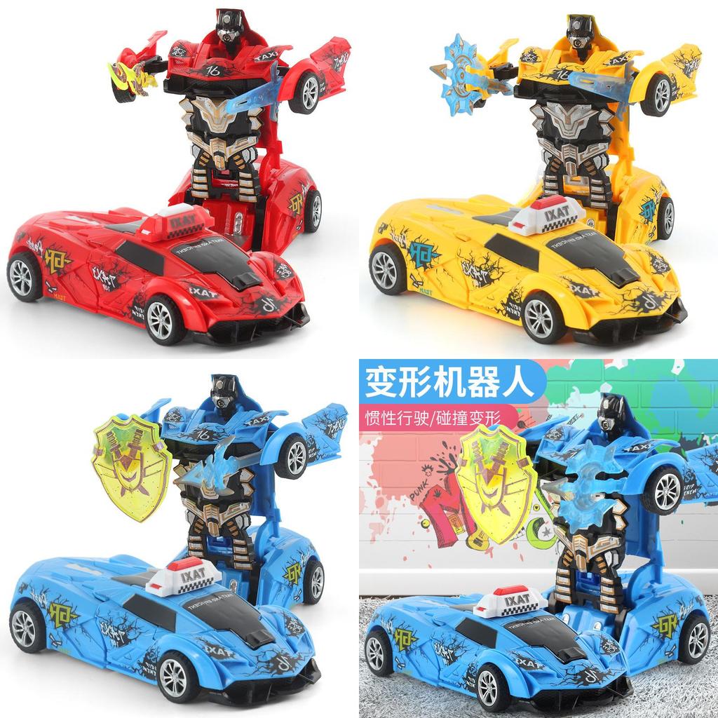 Plastic Childrens Deformation Car Toy With Inertia Drive For Early Learning And Parentchild Interaction