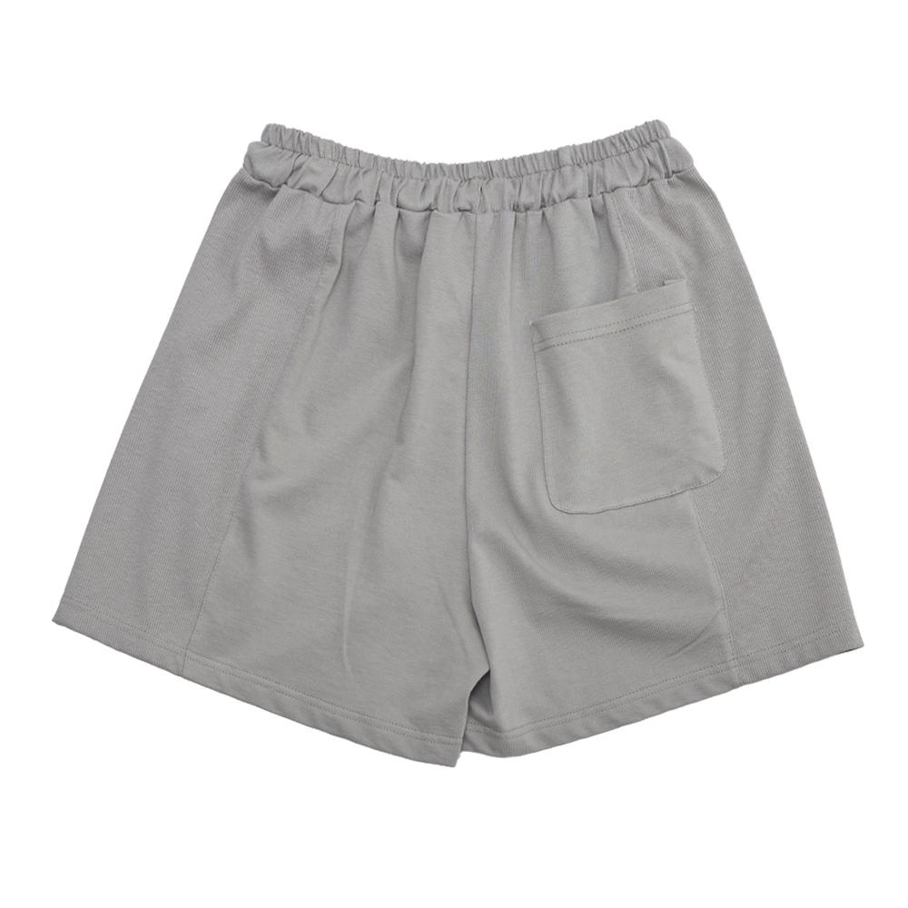 Moseu Elastic Waist Sweat Shorts_Khaki