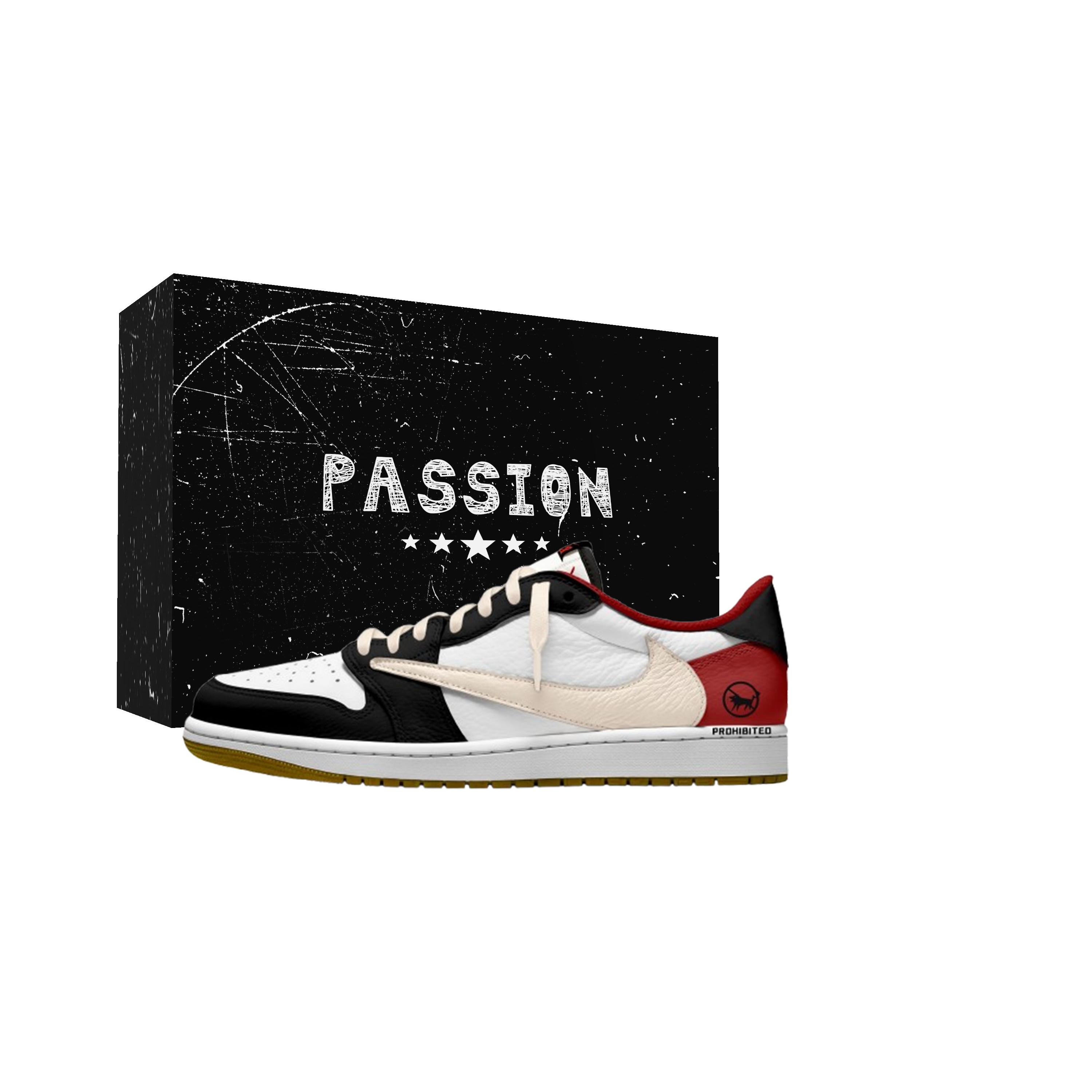 

Jordan x Travis Scott Air Jordan 1 Tricolor Travis Scott X AJ1 Low Slip Resistant Low top Vintage Basketball Shoes DZ4137-700(Team1897-) 40.5