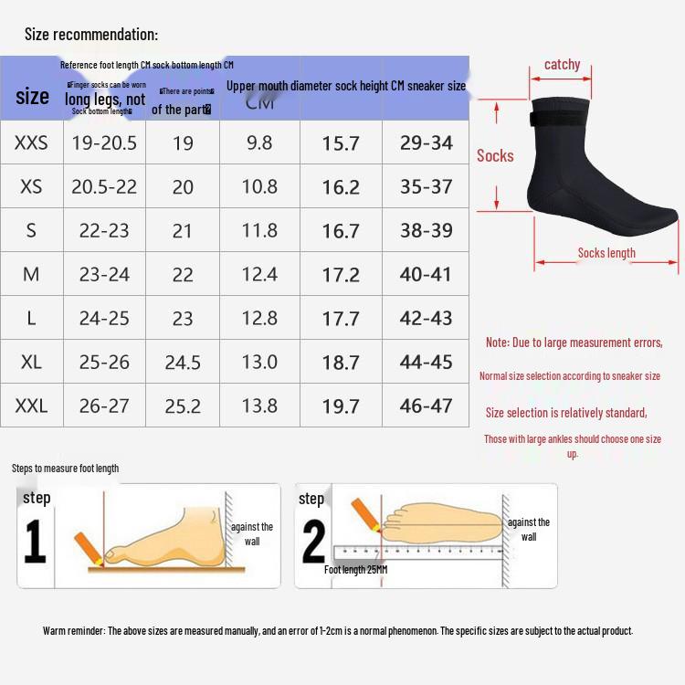 3MM Herren Rutschfeste Wasserdichte Tauch- und Schnorchelsocken - Warm, Langer Schaft, Verschleißfest