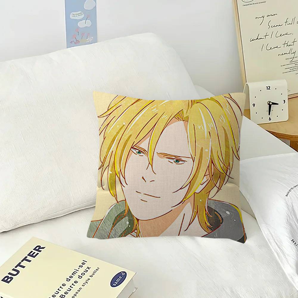 Crime anime BANANA FISH   Office Cushion Pillowcase Car Cushion Cover45X45CM Lumbar Pillowcase Sofa Pillowcover