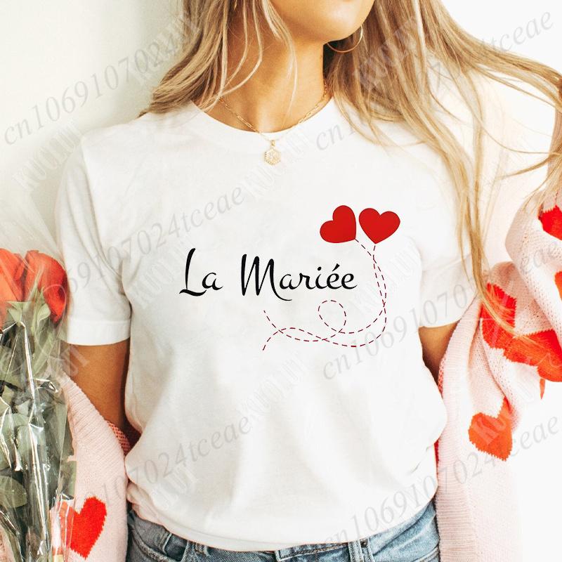 Bachelorette Hen Party Evjf Future Team Bride T-Shirt French Women Short Sleeved Tees Graphic Tops Bridal Shower Wedding Clothes
