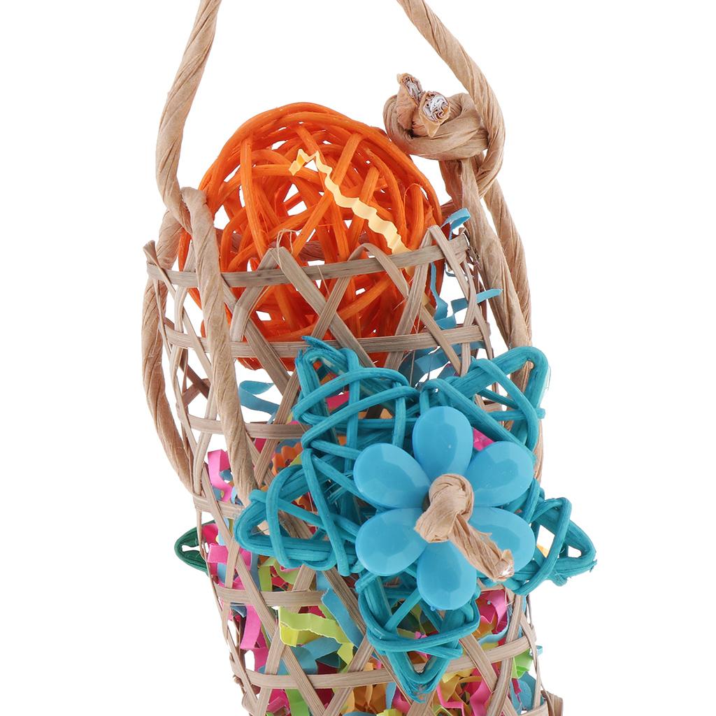 Set of Rattan Toys Birds Chew Macaws