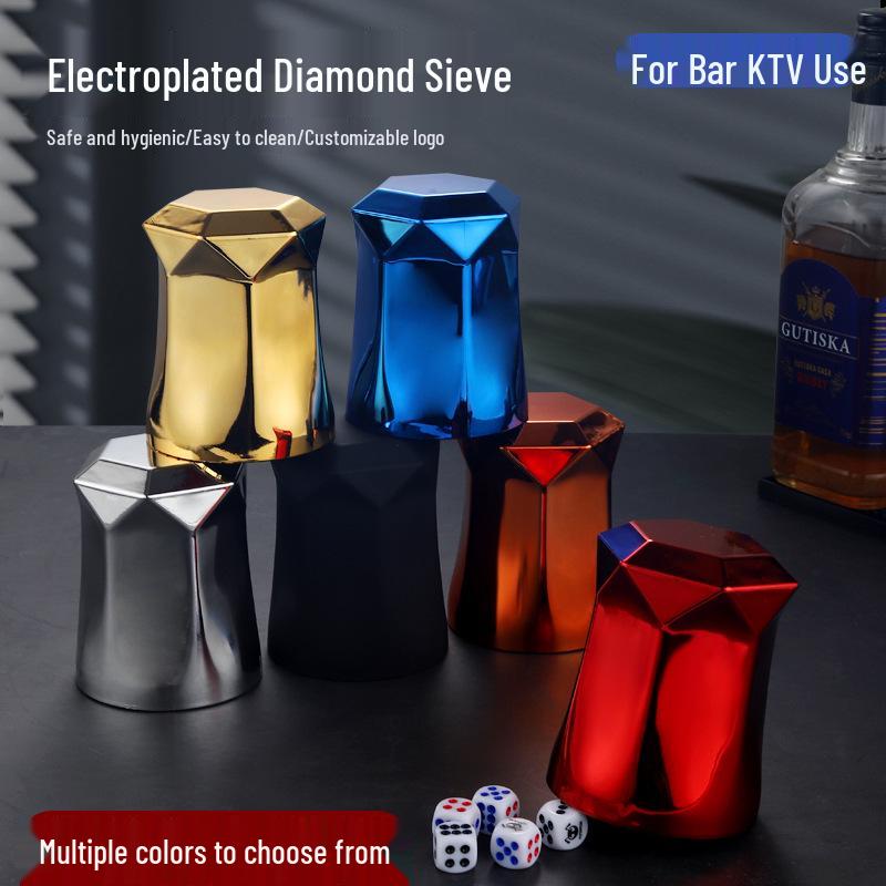 

Hexagonal Electroplated Dice Shaker: Nightclub Bar Entertainment Set No Dice Included