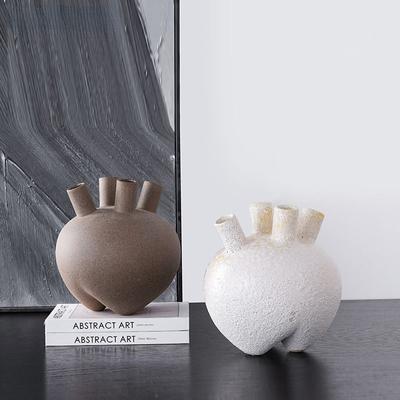 Vase en céramique à motif de cœur abstrait, décoration de salon, artisanat, ornement de bureau, vase à fleurs