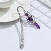Supplies Retro Chinese Style Bookmark Natural Crystal Stone Metal Antique Silver Bookmark