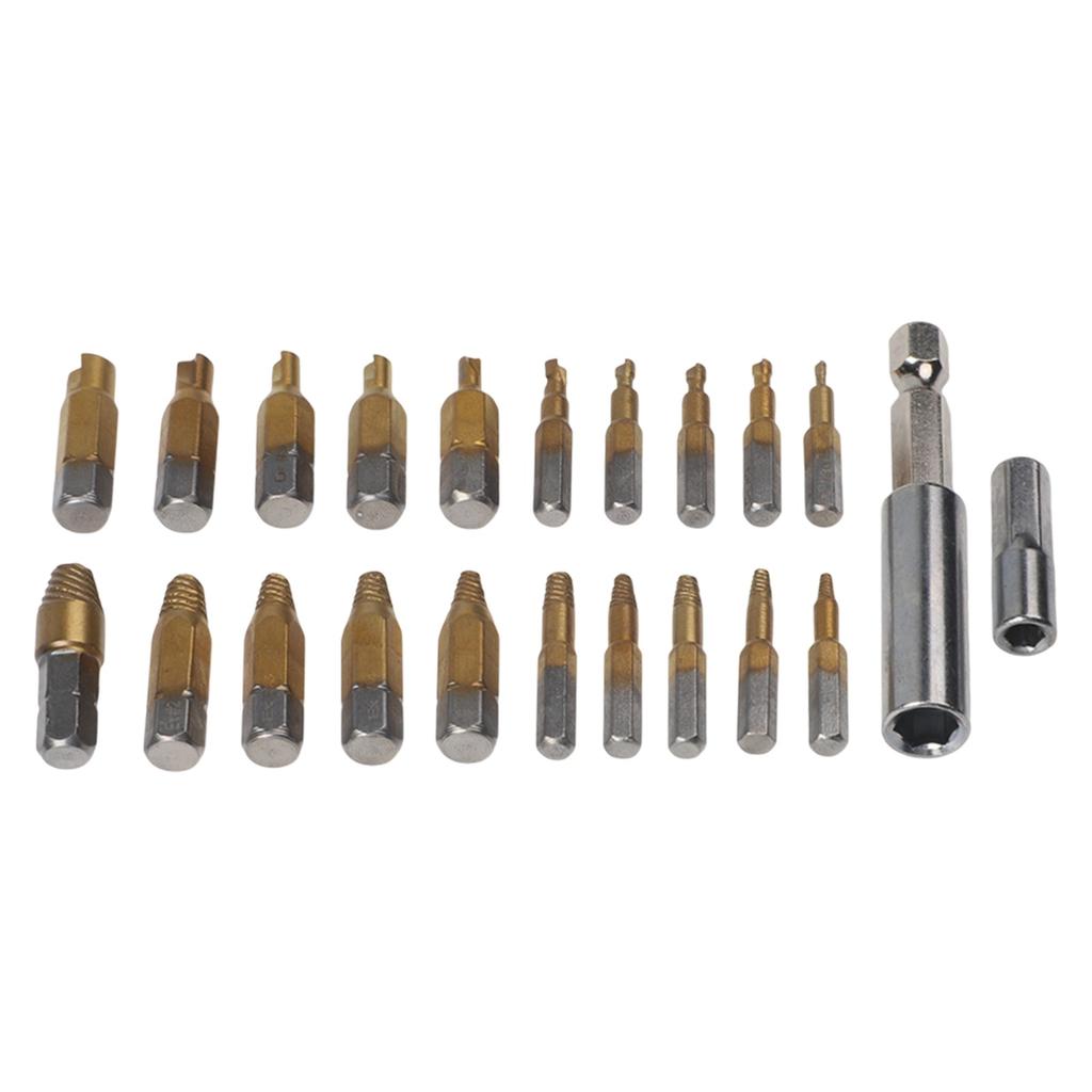 23pcs Water Pipe Wire Breaking Remover Broken Bolt Extractor Disassembly Kit Multifunctional Home Repair Disassembly Tool Kit