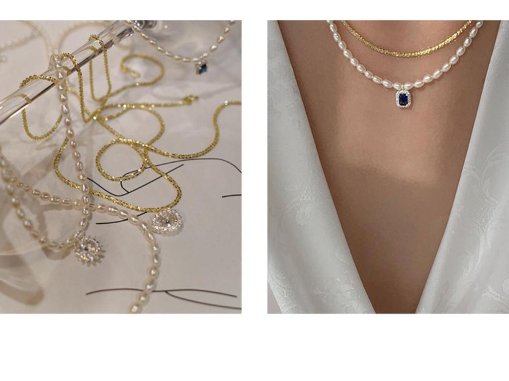 Gypsophila 14K Gold-Plated Sterling Silver Necklace: Sparkling Clavicle Choker Chain for Women.