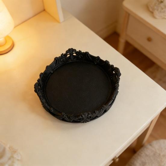 Gotische Sieraden Display Tray 3D Geprint Zwart Trinket Schaal voor Ketting Armband Ring Horloge Vintage Decoratief Dienblad voor Keuken Woonkamer Huisdecoratie