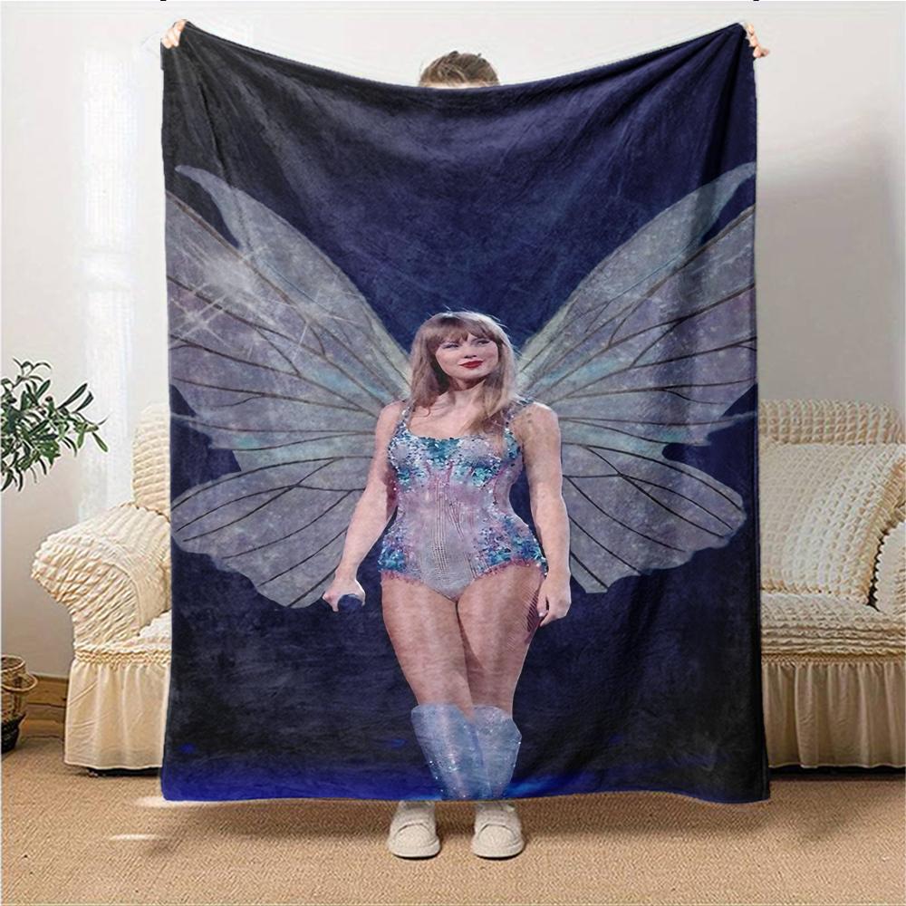 Fairy Wings Fashion Show Blanket Soft Throw Blanket For Home Bedroom Bed Sofa Travel Office Solid Christmas Blanket