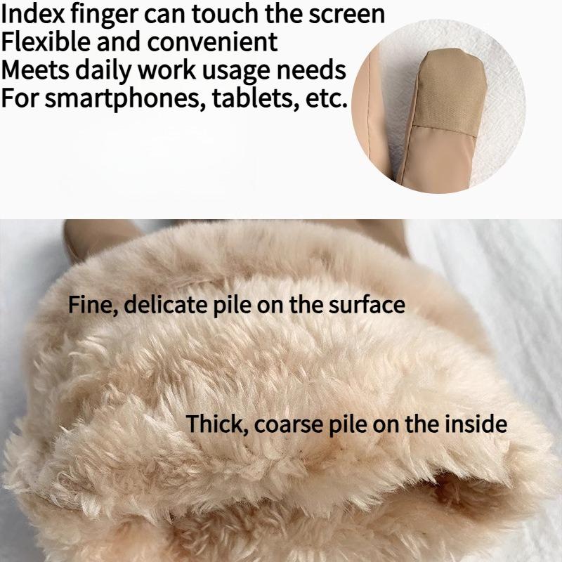 1PAIR Winter Gloves Women's Thickened Fleece Cycling Cold-proof Waterproof Touchscreen Cycling Electric Vehicle Warm Ski Cotton Gloves