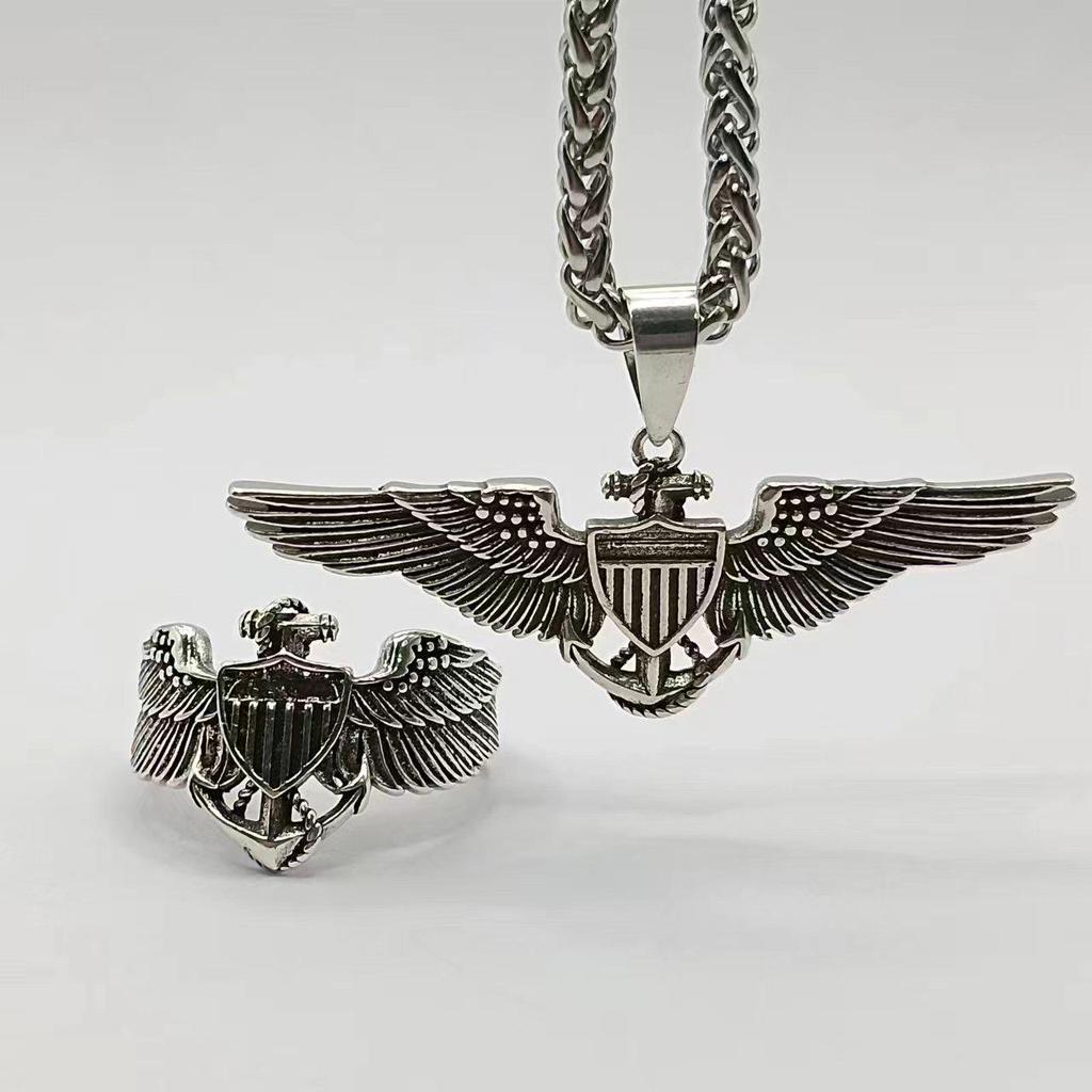 Yin Taifei Retro Amerikanischer Soldaten Hundemarke Abzeichen Ring - Herren Hip Hop Punk Offener Ring