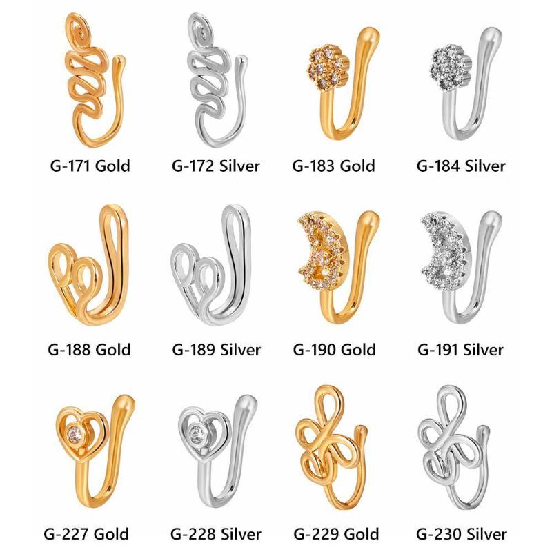 1Pc Non-Piercing Women And Girls Fake Nose Cuff Clip-On Nose Ring Nose Ring Cuffs