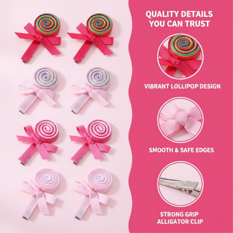2 Bucăți Clipsuri de Păr Fundiță Pirat Dulce Drăguț Spirală Bomboană Agrafe de Păr Agrafe cu Panglică Pentru Fete Accesorii de Păr Coafură
