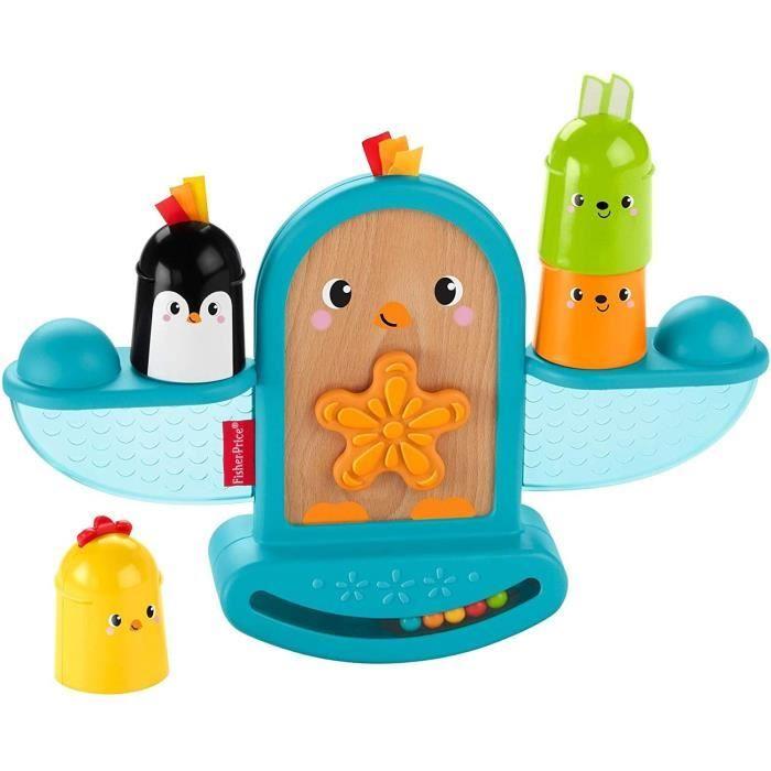 Vzdělávací hračka - FISHER PRICE - Moje skládací houpací ptáček - Dřevo a plast - Modrá - 6 měsíců a více