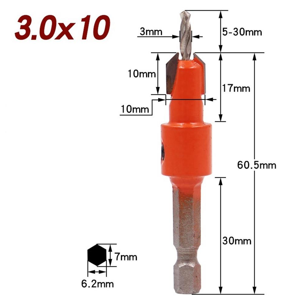 Countersink Drill-Bit Convenient Counterbore Drilling HCS Hex Shank Home