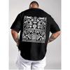 Men'S T-Shirt with Creative Back Print, a Casual Essential for Basic Outfits, Stylish High-Quality Print Sports Top, Pure Crew Neck Shirt