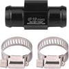 18mm Water Temp Adapter, Keenso Aluminum Temperature Gauge Adapter Joint Pipe Radiator Adaptor with 2 Clamps