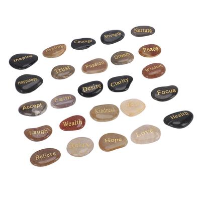 Stone Set Engraved Meditation Witchcraft Beginners Divination Home Decor