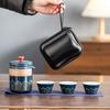 Travel Tea Set Portable Ceramic Kung Fu Outdoor Express Cup One Pot Three Cups Business Souvenir Small Gifts