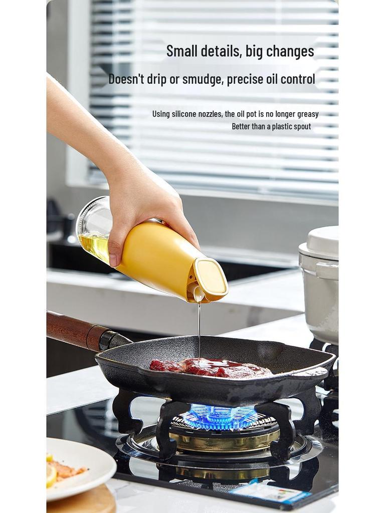 Automatischer auslaufsicherer Glasölbehälter für die Küche - Öffnen/Schließen mit nicht tropfendem Design, geeignet für Öl, Essig, Sojasauce und Gewürze.