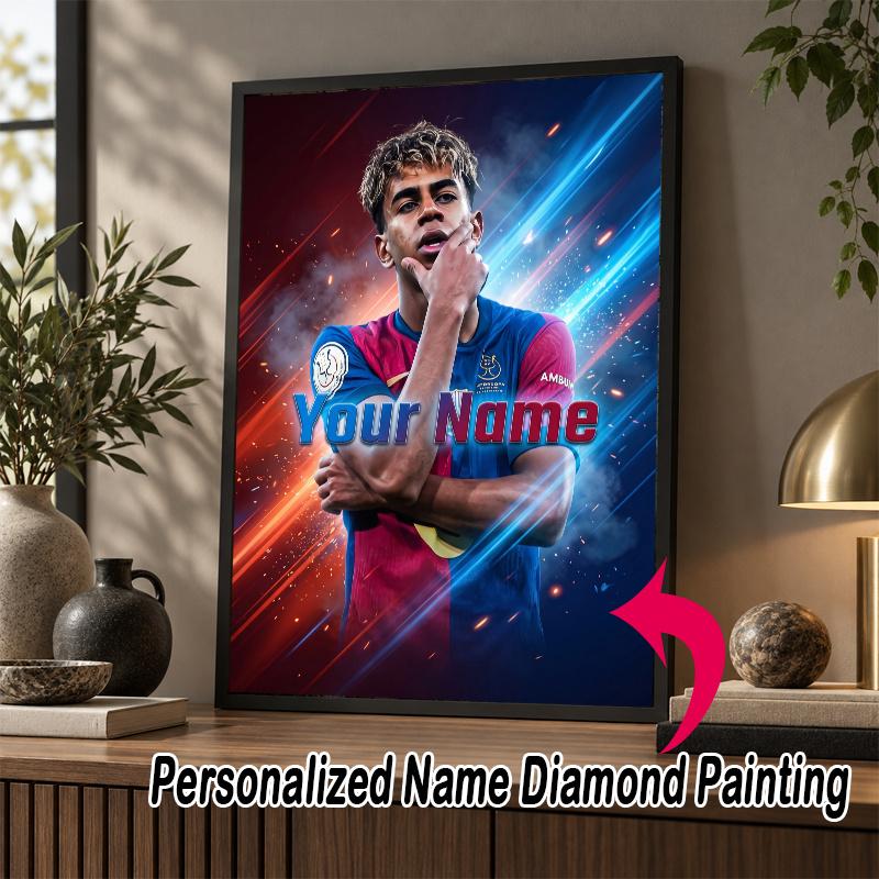 Custom Name Lamine Yamal 5D Diamond Painting Personalized Full Drill Diamond Art Kit Gift
