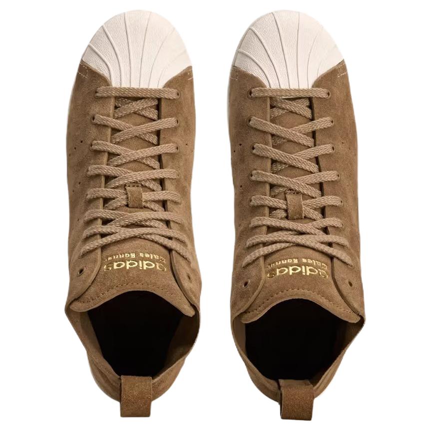 Wales Bonner x adidas Superstar High Brown Unisex Sneakers Supplier-Colour Wonder-White Gold-Metallic JR0217