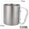 Double-layer Stainless Steel Carabiner Cup Outdoor Travel Camping Home Portable Creative Tea Cup