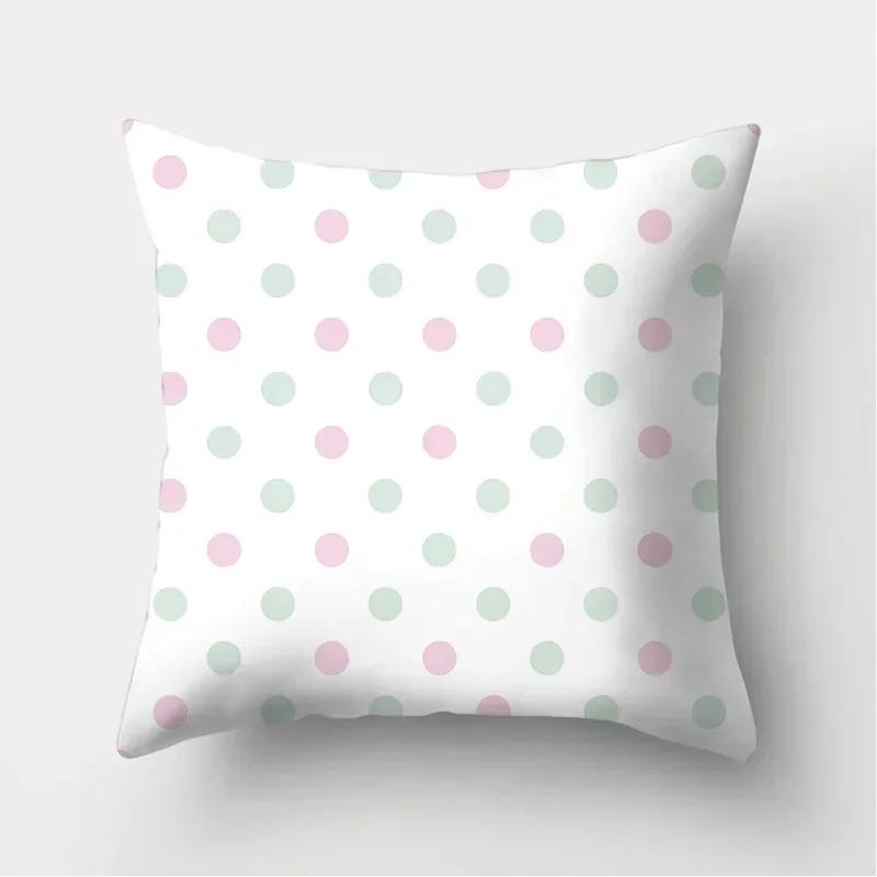 Flower Print Decoration Cushion Cover For Wedding Polyester Throw Pillowcase Stripe Sofa Home Decor Party Diy Pillowcover