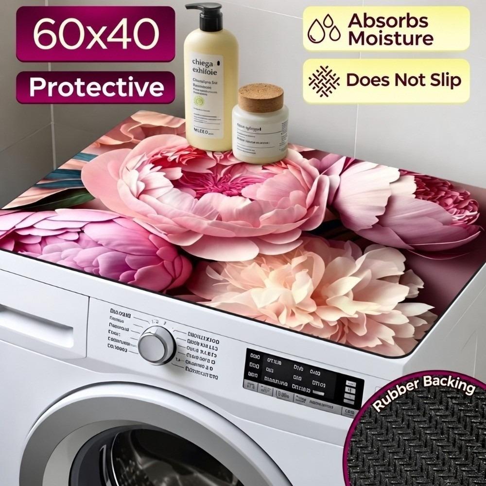 Absorbent Washing Machine Top Protector Pad Non Slip Bathroom Carpet Home