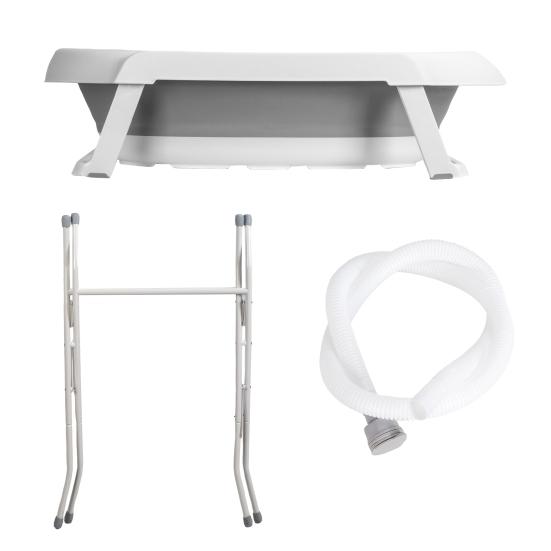 2-in-1 Foldable Dog Bathtub with Stand, Portable Pet Washing Station for Small Medium Dogs