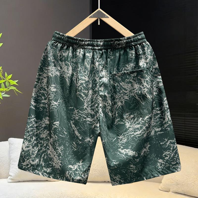 Men's Plus Size Print Casual Shorts – Elastic Waist Drawstring Loose Fit Summer Shorts (5XL-11XL)