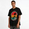 Summer Tropical Sunset Surfing Graphic Casual Tee Pure Cotton T-shirt