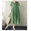 DIMANAF New 2026 Women Plus Size Summer Long Dress Sundress Loose Oversize Maxi Lady Floral Chiffon Jacquard Dress