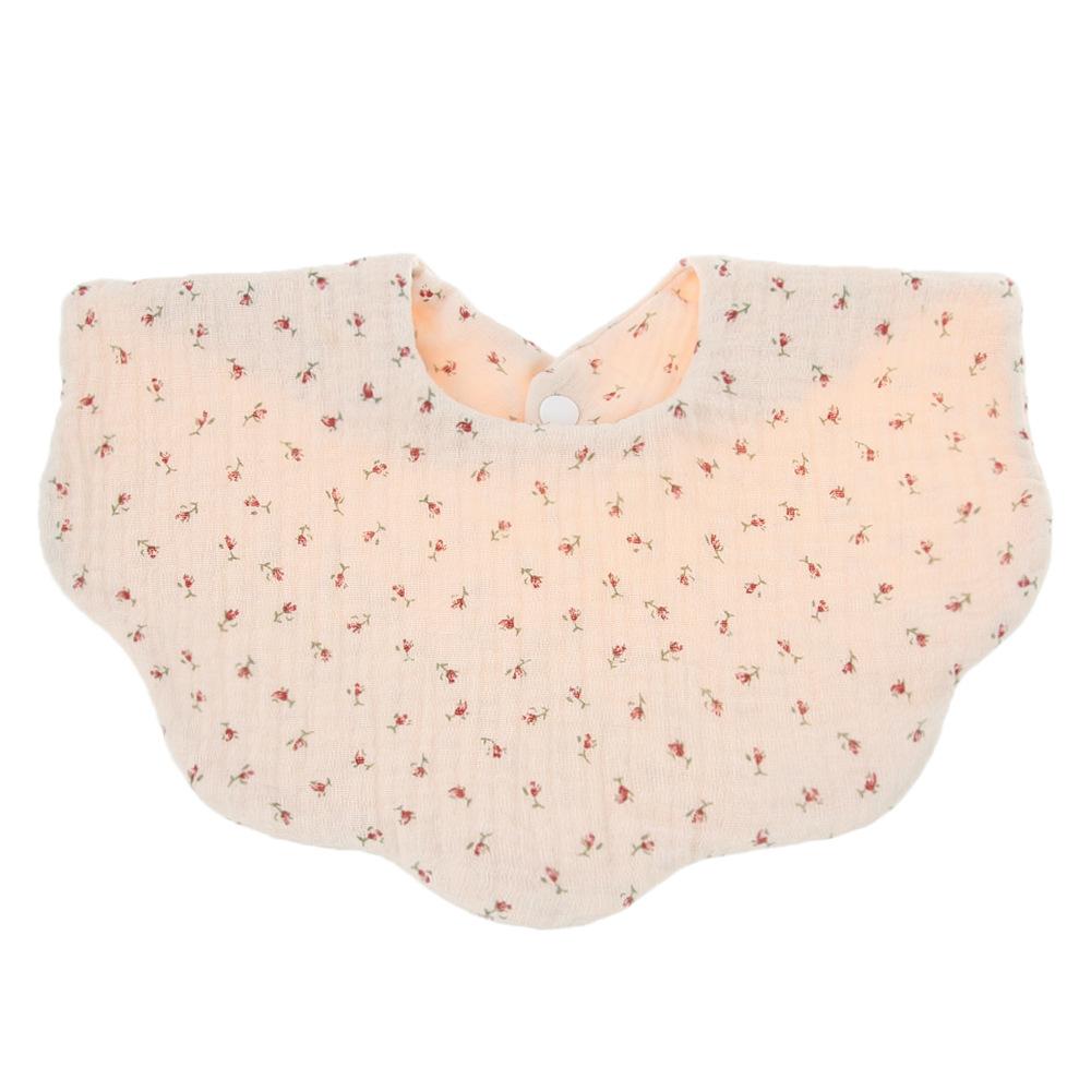 Baby Cotton Gauze Bibs With Printed Patterns And Wavy Edges Soft Absorbent Drool Burp Cloths For Infants And Toddlers