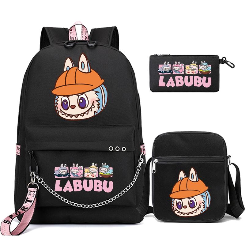 3Pcs/set Cute Printed Backpack Shoulder Bag Pencil Bag Children Girl Mokoko Schoolbag Student Kawaii Bookbag Travel Bag