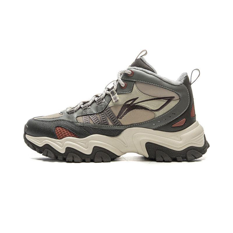 Li Ning Горные Походные Модные Трендовые Амортизирующие Высокие Повседневные Кроссовки Мужские Повседневные Кроссовки Жемчужно-Белый Черный AGLV169-4 41