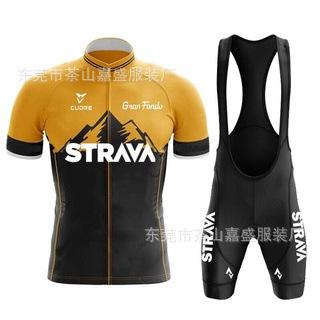 2025 für STRAVA Kurzarm-Set, Fahrrad Rennrad Radsportanzug, schnelltrocknend, atmungsaktiv und schweißabsorbierend