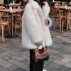 2025 Winter Women's New Flip Collar Medium Length Fur Coat
