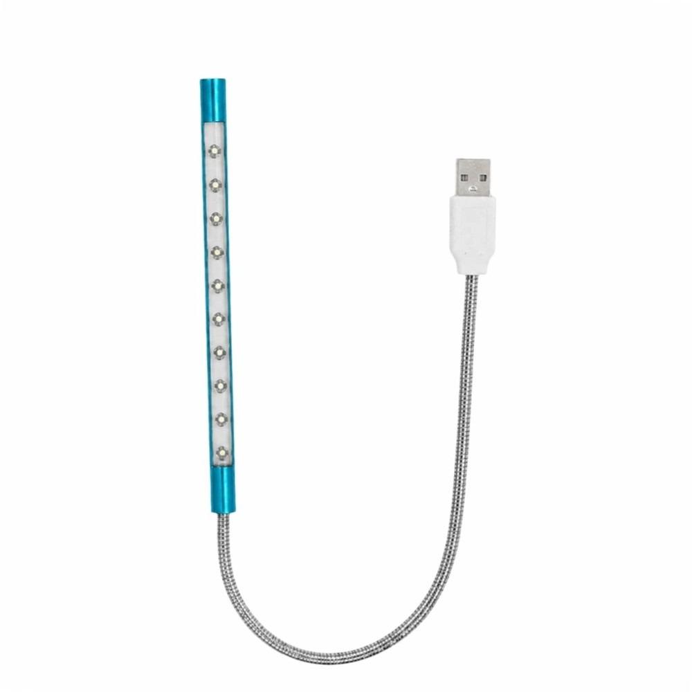 Portable 5V LED Reading Light 10 LEDs Flexible Gooseneck LED Light White Light 1W LED Lamp Computer