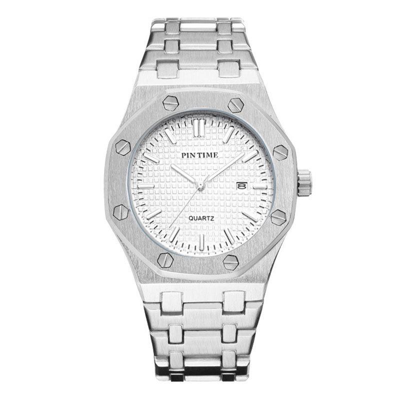 Men's Swiss Quartz Octagonal Steel Band Watch - Waterproof Model